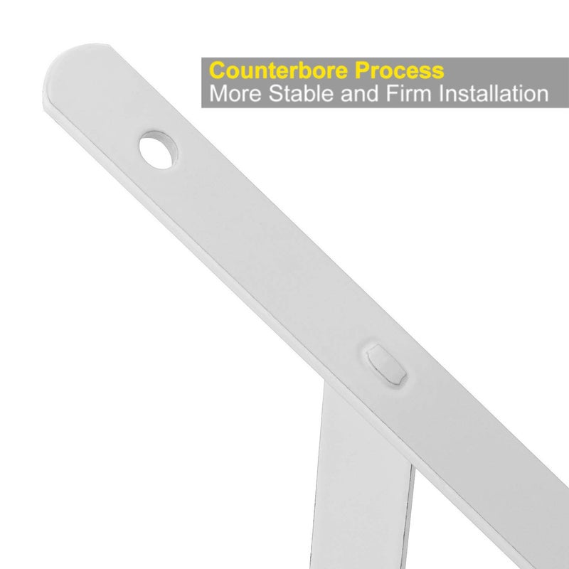 STARVAST 2 Pack Heavy Duty Shelf Brackets 15.7 x 9.8 inch, Floating Shelves White Triangle Shelf Brackets, 90 Degree Angle Wall Mounted Shelf Supporter Corner Bracket (400x250mm) - Image 5